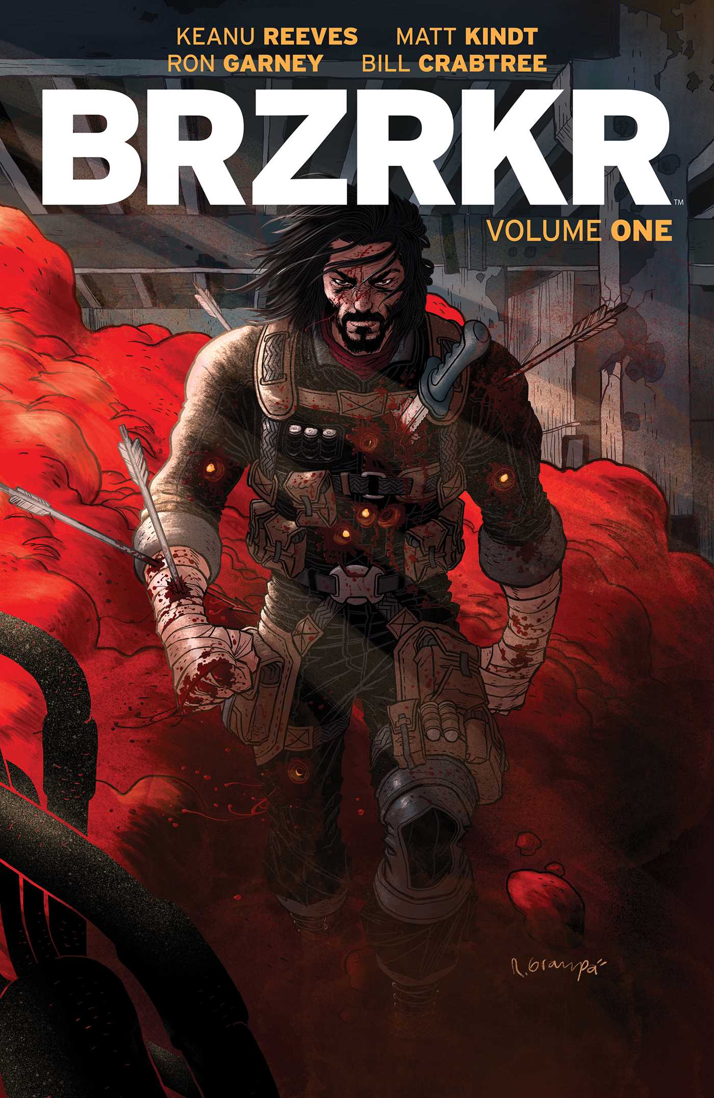 BRZRKR, Volume 1 (BRZRKR #1-4) by Keanu Reeves (Writer), Matt Kindt (Goodreads Author) (Writer), Ron Garney (Illustrator), Bill Crabtree (Colorist), Clem Robins (Letterer), Rafael Grampá (Cover)